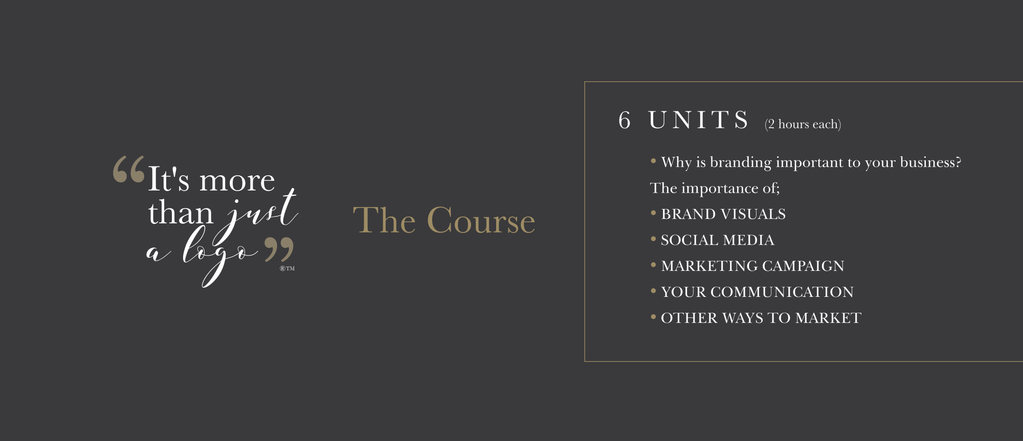 It's more than just a logo course ©TheBrandingDistillery