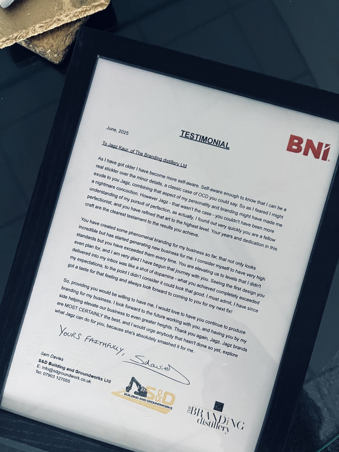 Testimonial S&D Groundworks